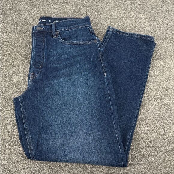 Old Navy Denim - Old Navy Jeans Wm 12 Tall Extra High Rise Curvy Ski Hi Straight Dark Wash Slim